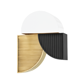 Construct Wall Sconce with Aged Brass Finish
