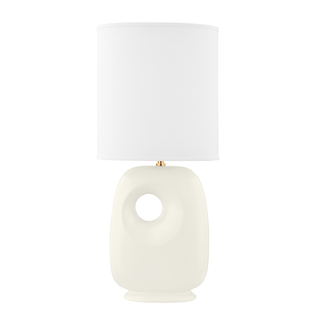 Harbor Park Table Lamp with AGED BRASS/SATIN IVORY Finish