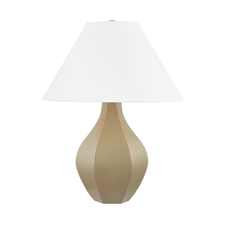 ABESCON Table Lamp with Aged Brass/Ceramic Cocoon Finish
