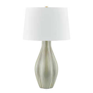 GALLOWAY TABLE LAMP with AGED BRASS/CERAMIC COASTAL GREEN Finish