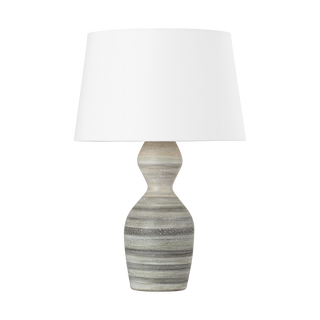 NAHANT Table Lamp with Vintage Gold Leaf/ Ceramic White Dune Finish