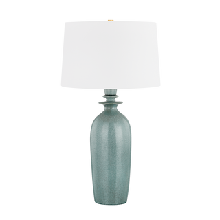 BELLMAWR Table Lamp with Aged Brass/Ceramic Reactive Palladian Finish