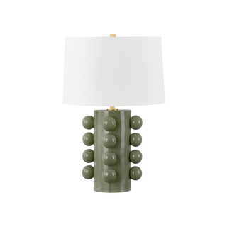 ROSELLE Table Lamp with Aged Brass/Ceramic Moss Crackle Finish
