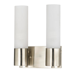 11.25" Tall Double Cylinder Wall Light in Brushed Steel