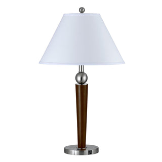 29" Tall Metal Desk Lamp in Brushed Steel/ Espresso Finish