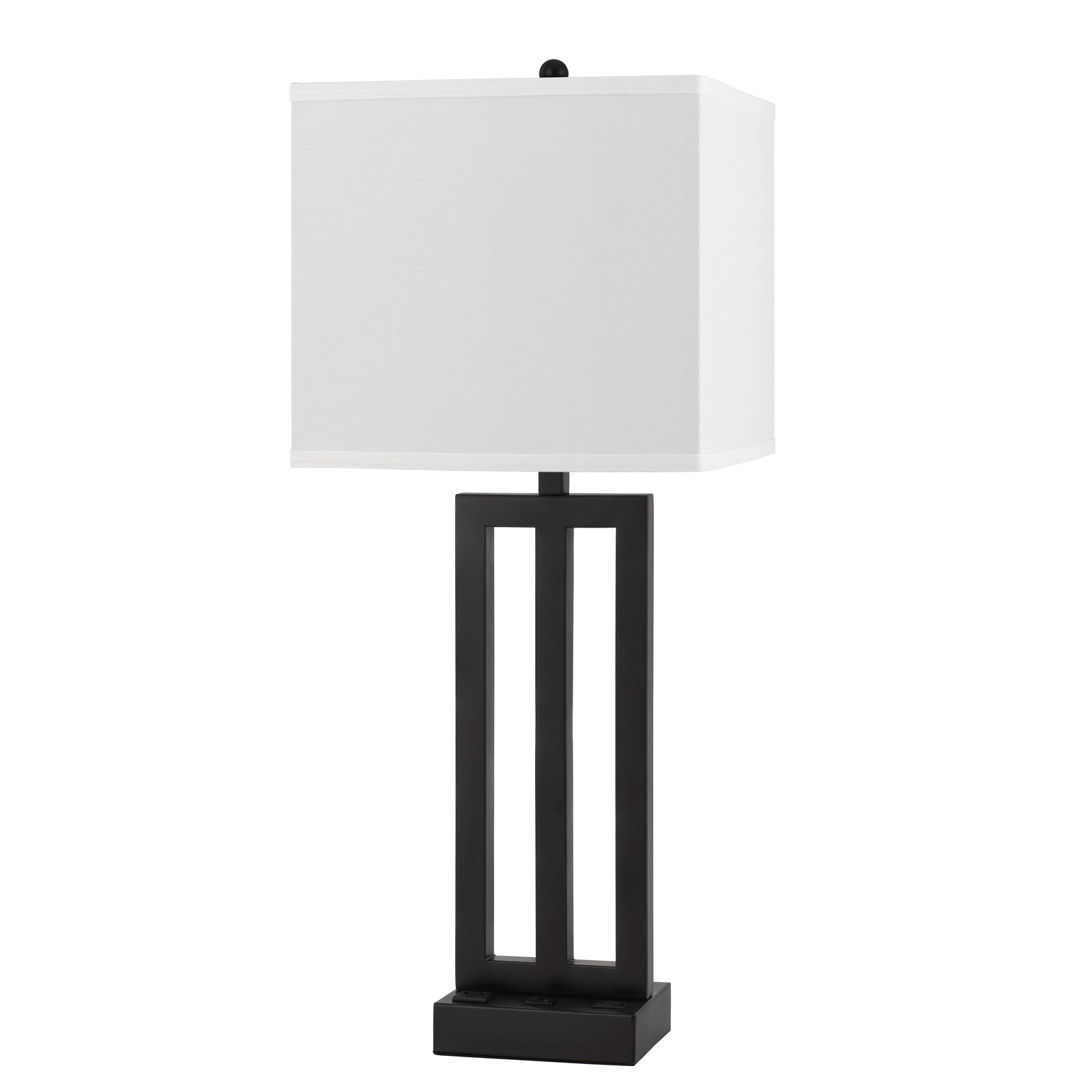 Cachan Metal Night Stand Lamp With Power Outlets And Usb Charging Port