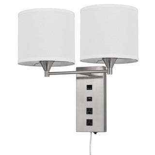 Reedsport Wall Lamp With Power Outlets And Usb Charging Port