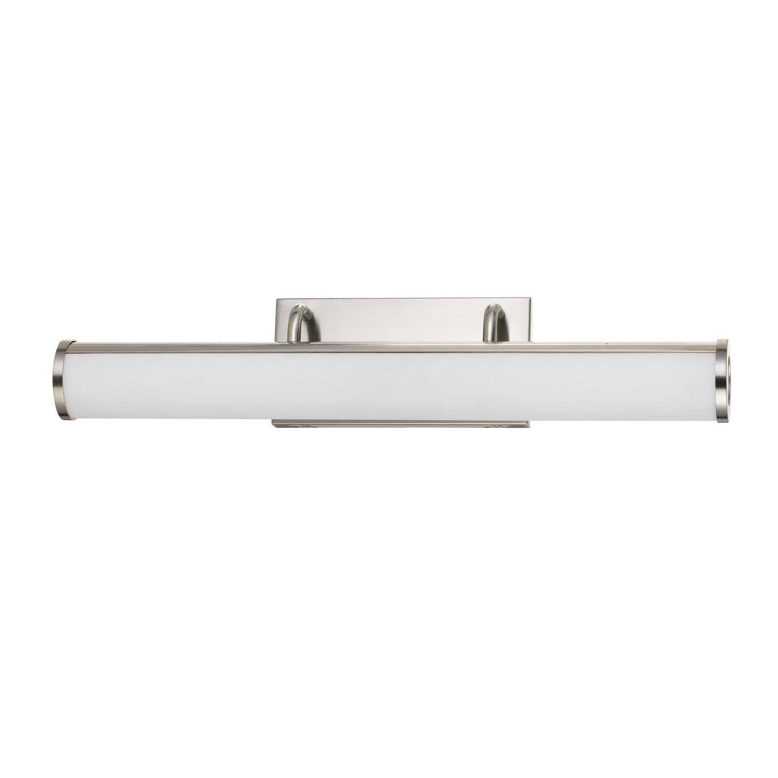 Acrylic and Metal Vanity Light in Brushed Steel Finish
