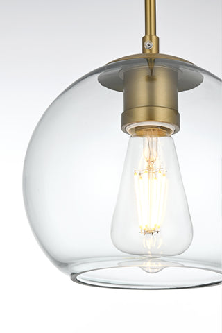 Baxter 36 Inch Pendant Clear Shade in Satin Gold