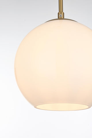 Baxter 36 Inch Pendant Frosted White Shade in Satin Gold