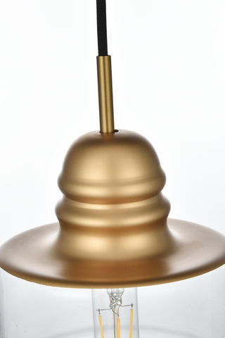 Kenna 6.5 Inch Pendant Clear Shade in Satin Gold