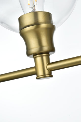 Collier 2 Light Satin Gold and Clear Glass Wall Sconce