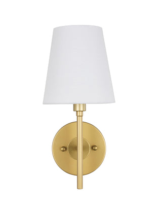 Cason 1 light Brass amd White shade wall sconce