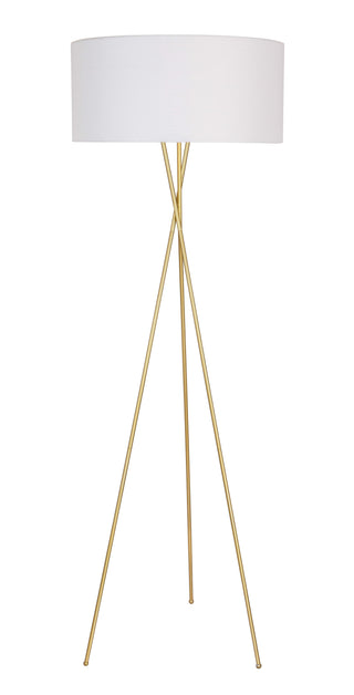 Cason 1 light Brass and White shade Floor lamp