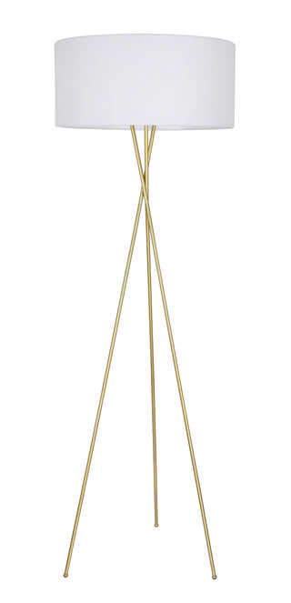 Cason 1 light Brass and White shade Floor lamp