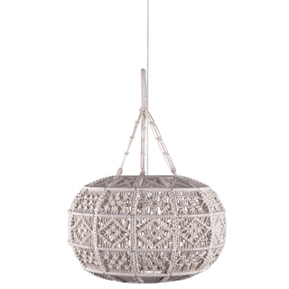 Large White Woven Pendant Light