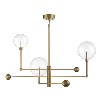 3-Light Chandelier in Natural Brass Natural Brass