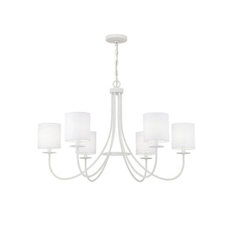 6-Light Chandelier in Bisque White Bisque White