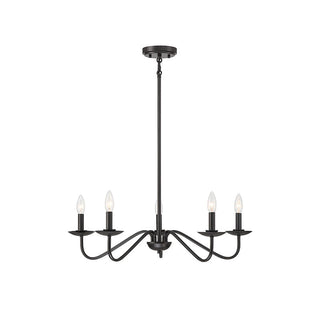 5-Light Chandelier in Matte Black Matte Black