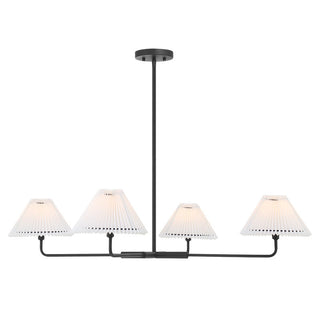 4-Light Chandelier in Matte Black Matte Black