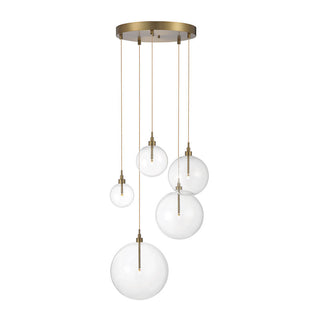 5-Light Pendant in Natural Brass Natural Brass