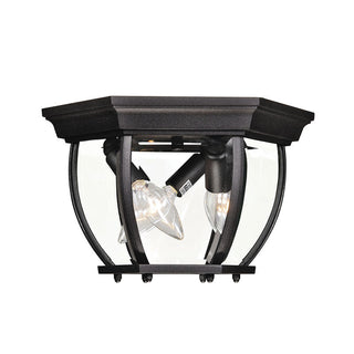 3-Light Outdoor Ceiling Light in Black Black