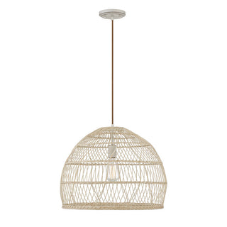 1-Light Pendant in Natural Rattan with A Matching Socket Natural Rattan with a Matching Socket