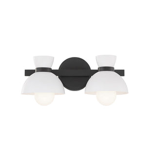 2-Light Bathroom Vanity Light in Matte Black Matte Black