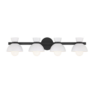 4-Light Bathroom Vanity Light in Matte Black Matte Black