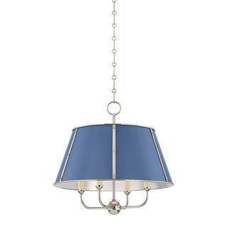 Cambridge Chandelier with POLISHED NICKEL/SOFT FRENCH BLUE Finish