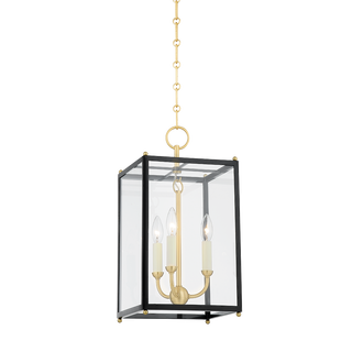 CHASELTON Lantern with Aged Brass/darkest Blue Finish