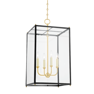 CHASELTON Lantern with Aged Brass/darkest Blue Finish