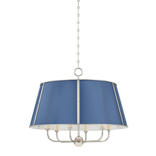 Cambridge Chandelier with POLISHED NICKEL/SOFT FRENCH BLUE Finish