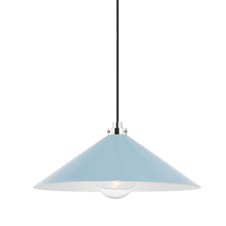 CLIVEDON Pendant with Polished Nickel/blue Bird Finish