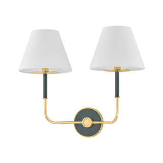 Wedgewood Wall Sconce with AGED BRASS/SOFT STUDIO GREEN Finish