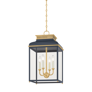 Houghton Lantern with AGED BRASS/DISTRESSED BRONZE Finish