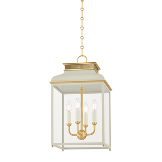 Houghton Lantern with AGED BRASS/OFF-WHITE Finish