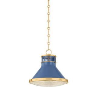 Highclere Pendant with AGED BRASS/SOFT FRENCH BLUE Finish