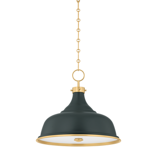 Painted No.1 Pendant with AGED BRASS/SOFT STUDIO GREEN Finish