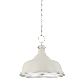 Painted No.1 Pendant with POLISHED NICKEL/OFF-WHITE Finish