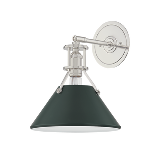 Painted No. 2 Wall Sconce with POLISHED NICKEL/SOFT STUDIO GREEN Finish