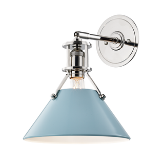 Painted No.2 Wall Sconce with Polished Nickel/blue Bird Finish