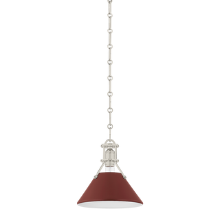 Painted No.2 Pendant with POLISHED NICKEL/SOFT CRIMSON Finish
