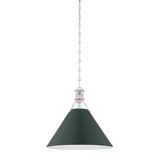 Painted No. 2 Pendant with POLISHED NICKEL/SOFT STUDIO GREEN Finish