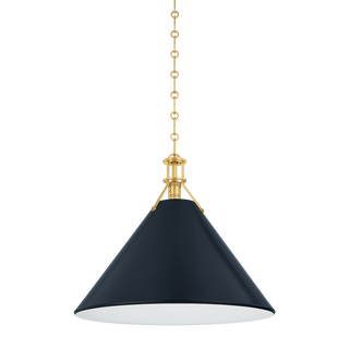 Painted No. 2 Pendant with AGED BRASS/DISTRESSED BRONZE Finish