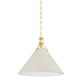 Painted No. 2 Pendant with AGED BRASS/OFF-WHITE Finish