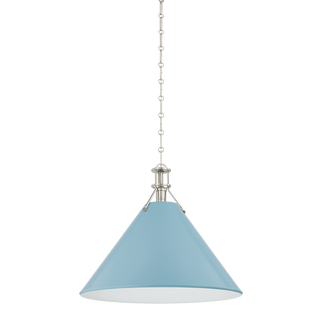 Painted No. 2 Pendant with POLISHED NICKEL/BLUE BIRD Finish