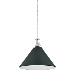 Painted No. 2 Pendant with POLISHED NICKEL/SOFT STUDIO GREEN Finish