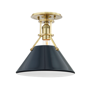 Painted No.2 Semi Flush with Aged Brass/darkest Blue Finish