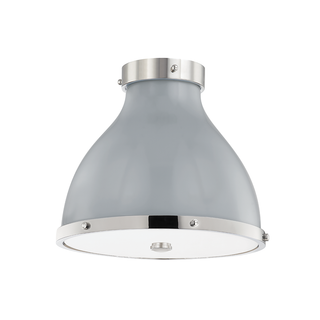 Painted No. 3 Flush Mount with Polished Nickel/parma Gray Combo Finish